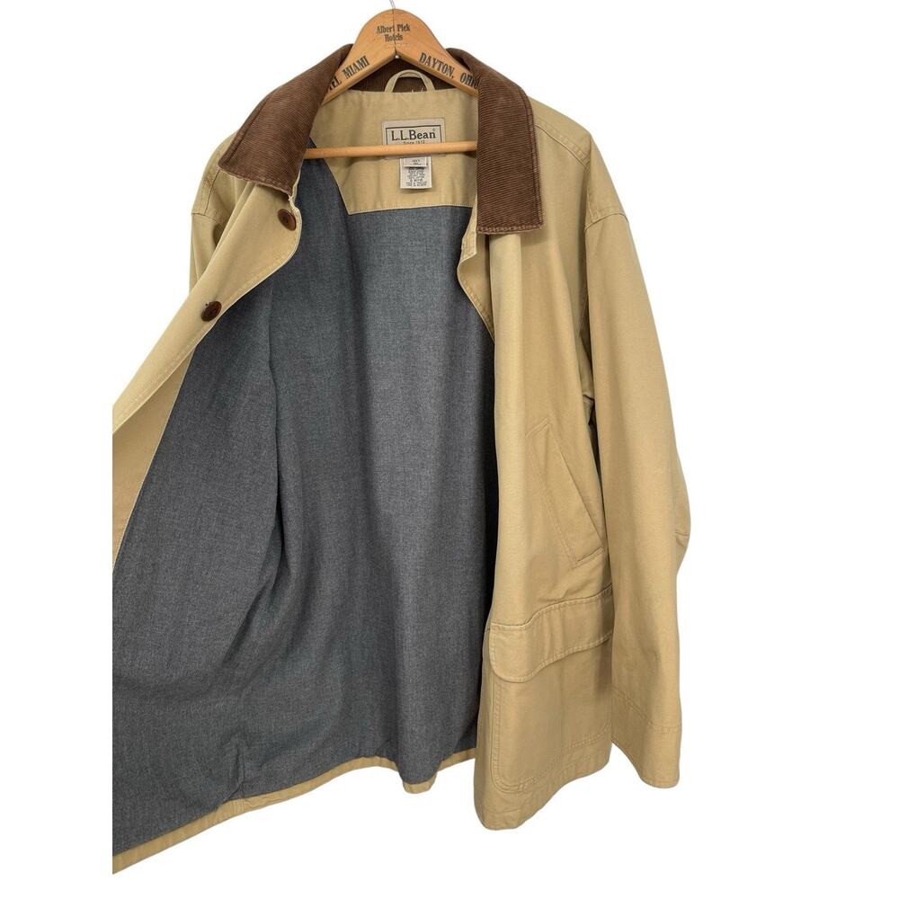 Vintage LL Bean Chore Barn Coat Corduroy Collar Flannel Lined Men’s Size Large - Picture 10 of 16